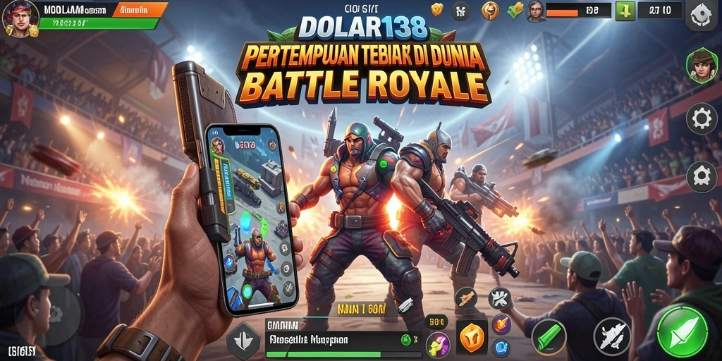 Screenshot DOLAR138 menampilkan aksi seru dalam mode Battle Royale.