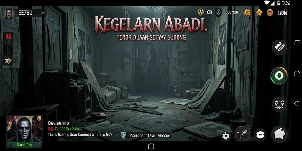 Gameplay EE789 menampilkan suasana horor yang menegangkan dan grafis yang menakutkan.