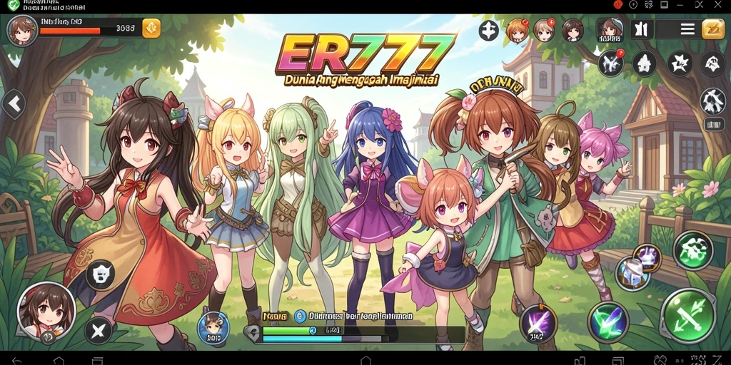 Screenshot gameplay terlihat menampilkan karakter Anime yang dinamis.