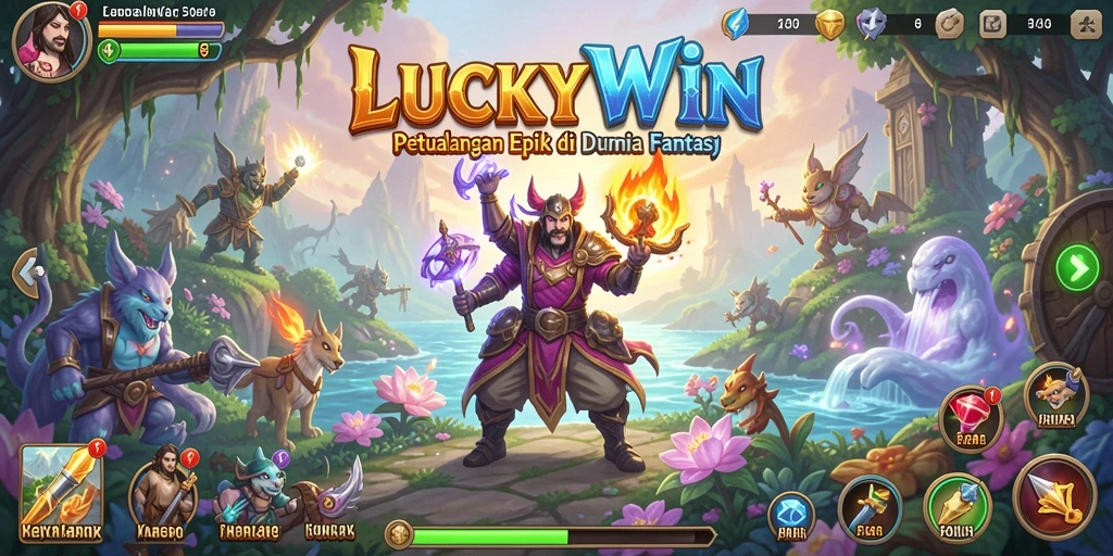 Tangkapan layar gameplay LUCKYWIN menampilkan pertarungan yang mendebarkan di arena.