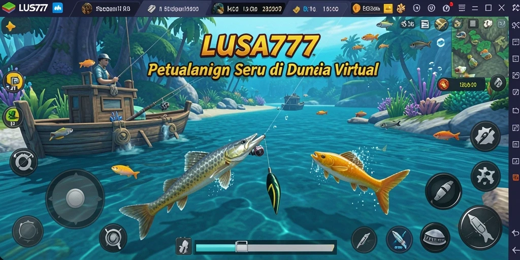 Gameplay LUSA777 yang menarik dengan aksi memancing seru.