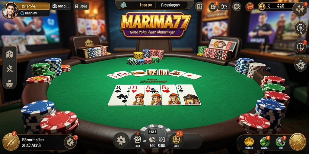 Tampilan menarik dari gameplay Poker di MARIMA77.