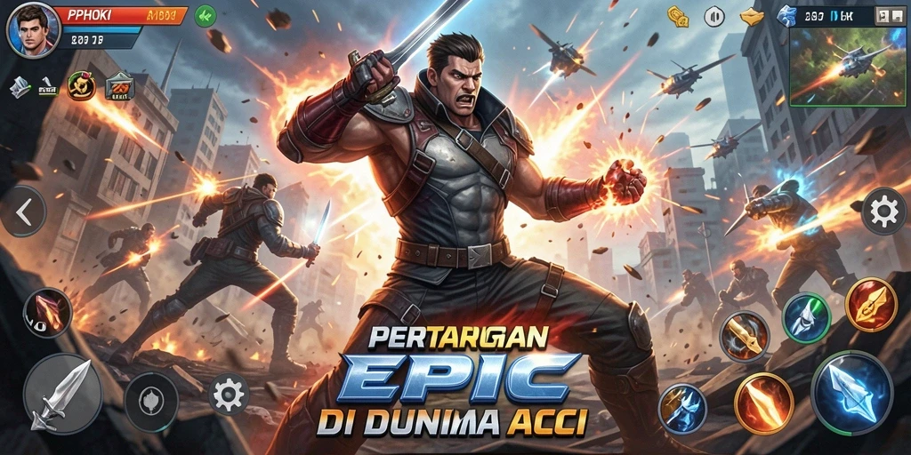 Tangkapan layar gameplay PPHOKI yang menunjukkan aksi seru dalam pertempuran.