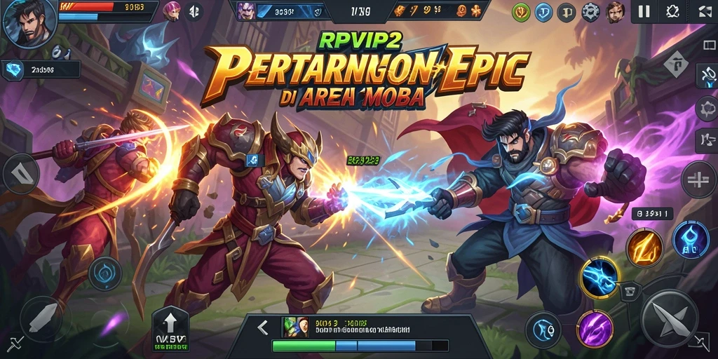 Screenshot menampilkan pertarungan seru di RPVIP2 dengan efek grafis yang menawan.