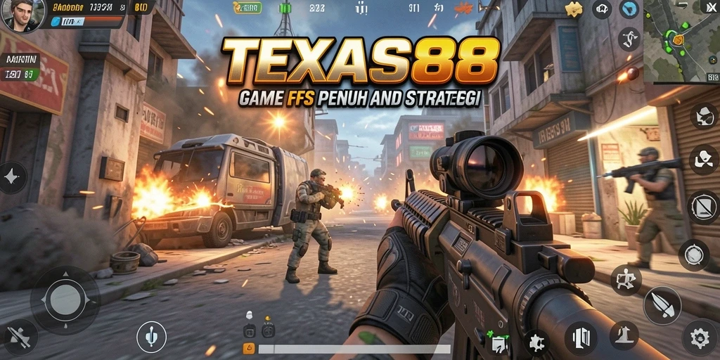Gameplay seru TEXAS88 dengan aksi tembak-menembak yang intens.